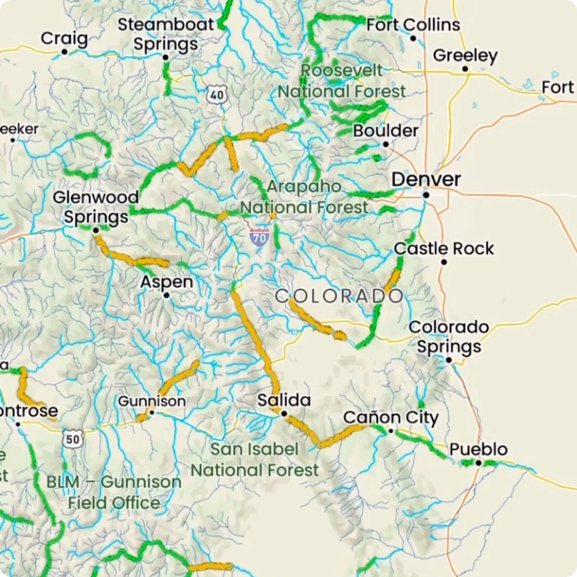 Colorado river network symbolised by trout species